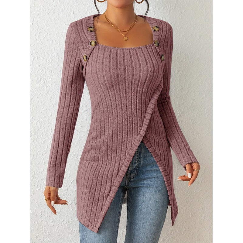 Mireia - Off-Shoulder Strickpullover mit Schlitz