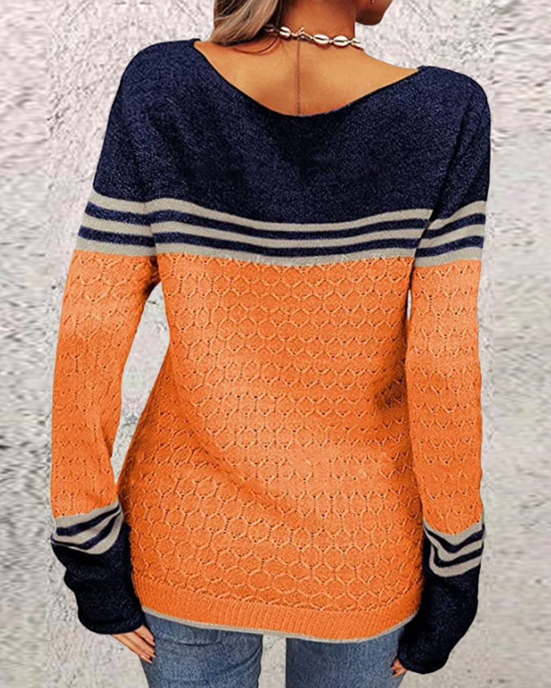 OLGA | Moderner orangefarbener Pullover für Damen