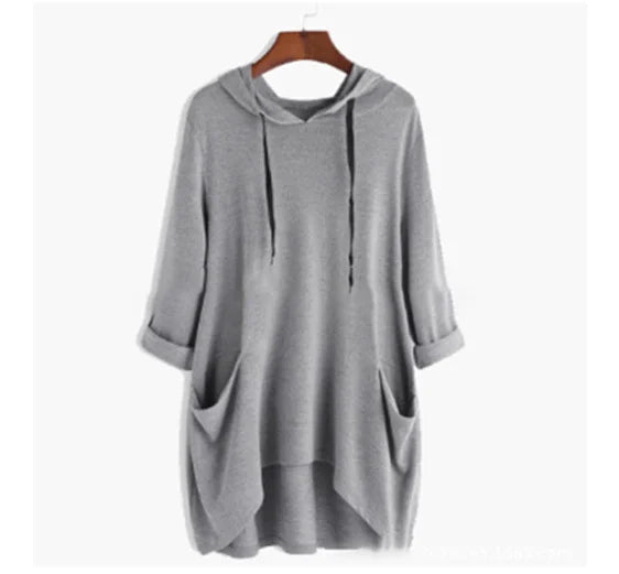 Roxana - Damen Sweatshirt mit Asymmetrischen Taschen