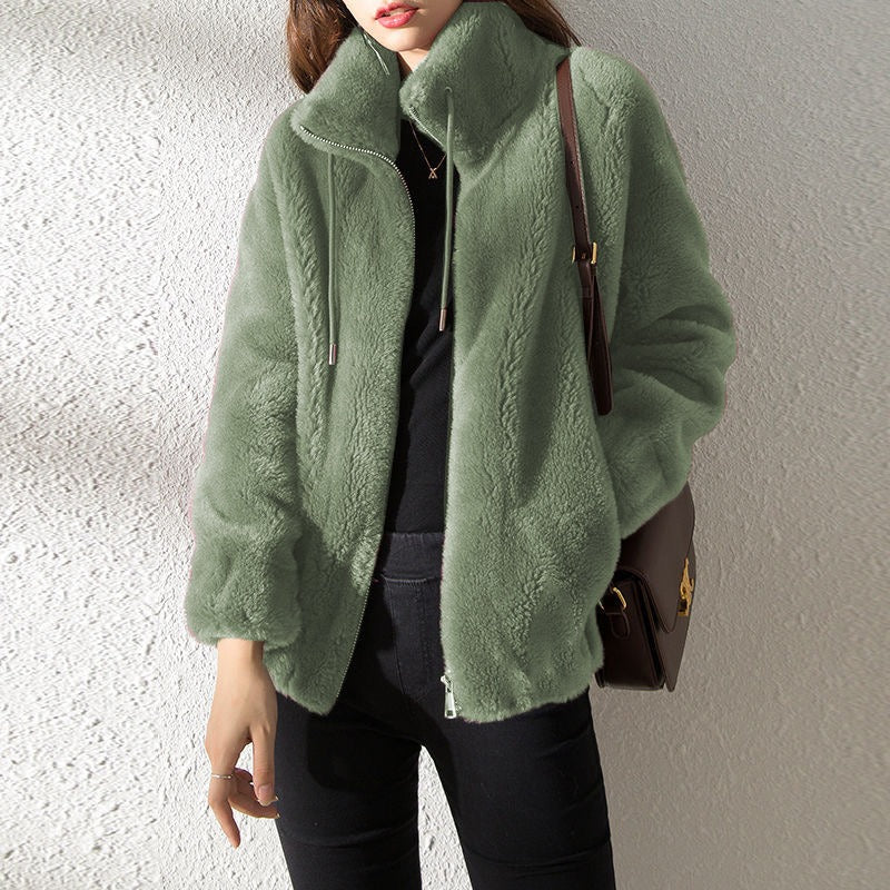 Rita - Hochgeschlossene Jacke aus doppelseitigem Fleece