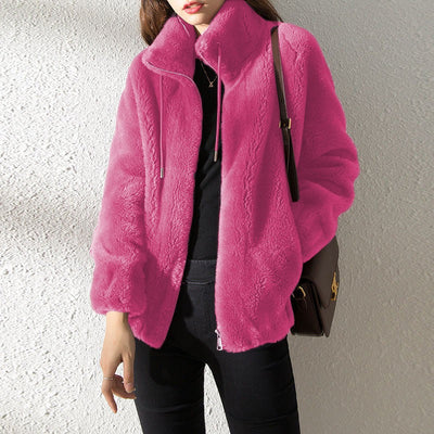 Rita - Hochgeschlossene Jacke aus doppelseitigem Fleece