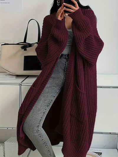 Noa - Langer gestrickter Winter-Cardigan