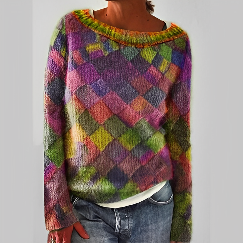 Daniela - Lockerer Pullover mit Diamant-Print