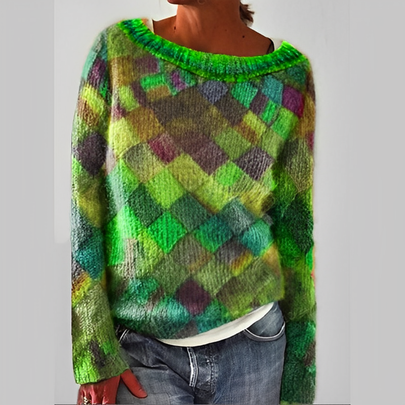 Daniela - Lockerer Pullover mit Diamant-Print