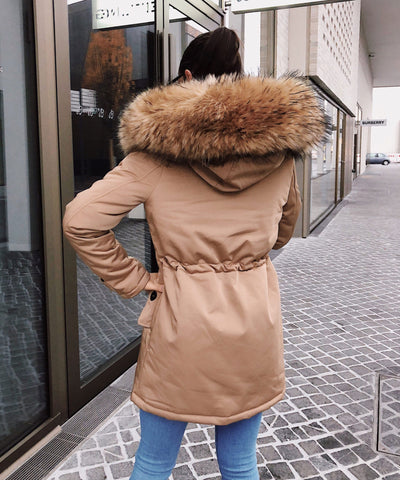 Joycee - Kunstfell Jacke Beige