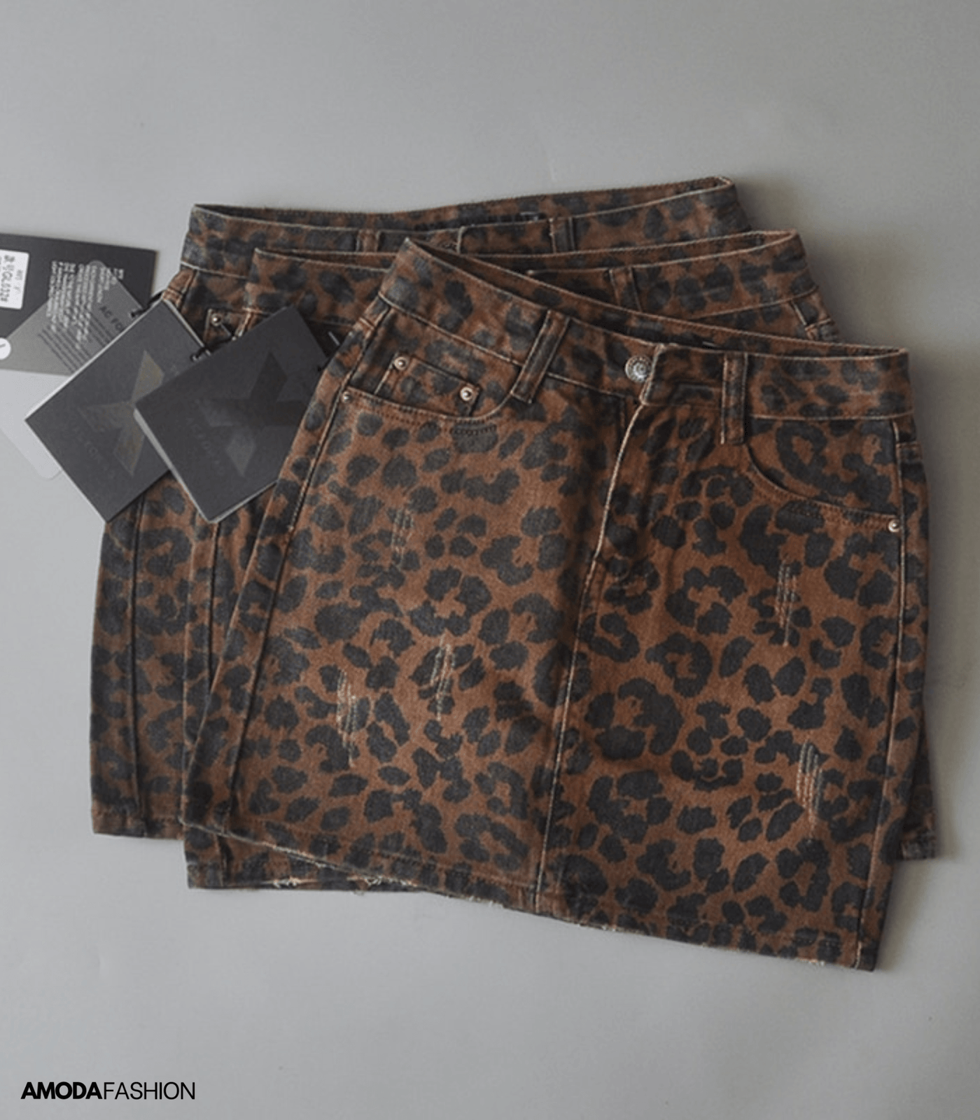 Sophie | Moderner Denim-Rock mit Animal-Print