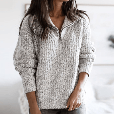 Tatiana Strickpullover mit halbem Reißverschluss für lässigen Stil