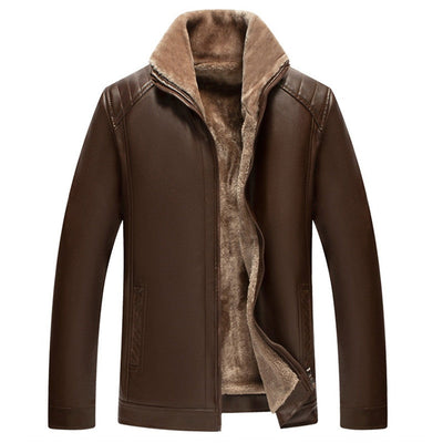 Kaloy - Männer Winter Chic Fleece Lederjacke