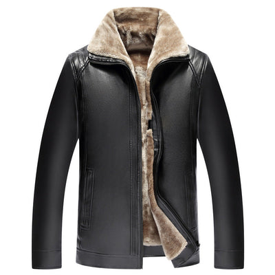 Kaloy - Männer Winter Chic Fleece Lederjacke